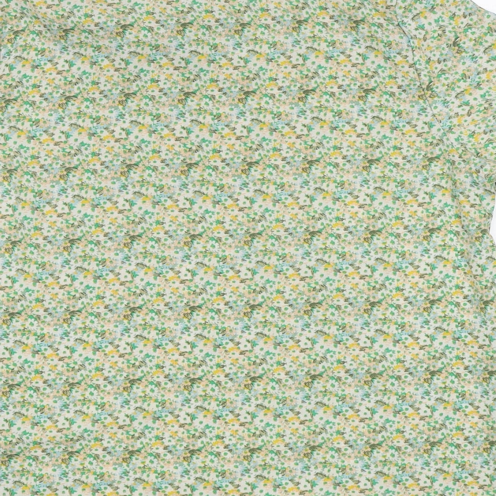 SheIn Womens Green Floral  Basic Blouse Size S