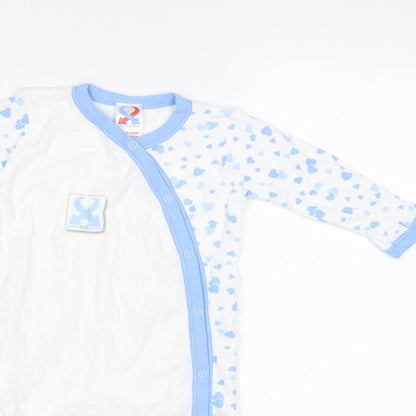 Keep The Beat Baby White Geometric  Babygrow One-Piece Size 6-9 Months  - Heart Print
