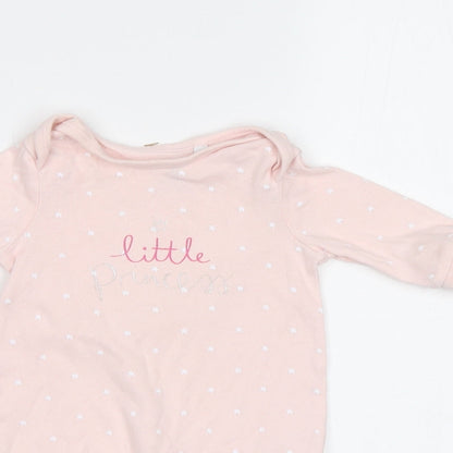 Blue Zoo Baby Pink Geometric  Babygrow One-Piece Size 0-3 Months  - Star Print