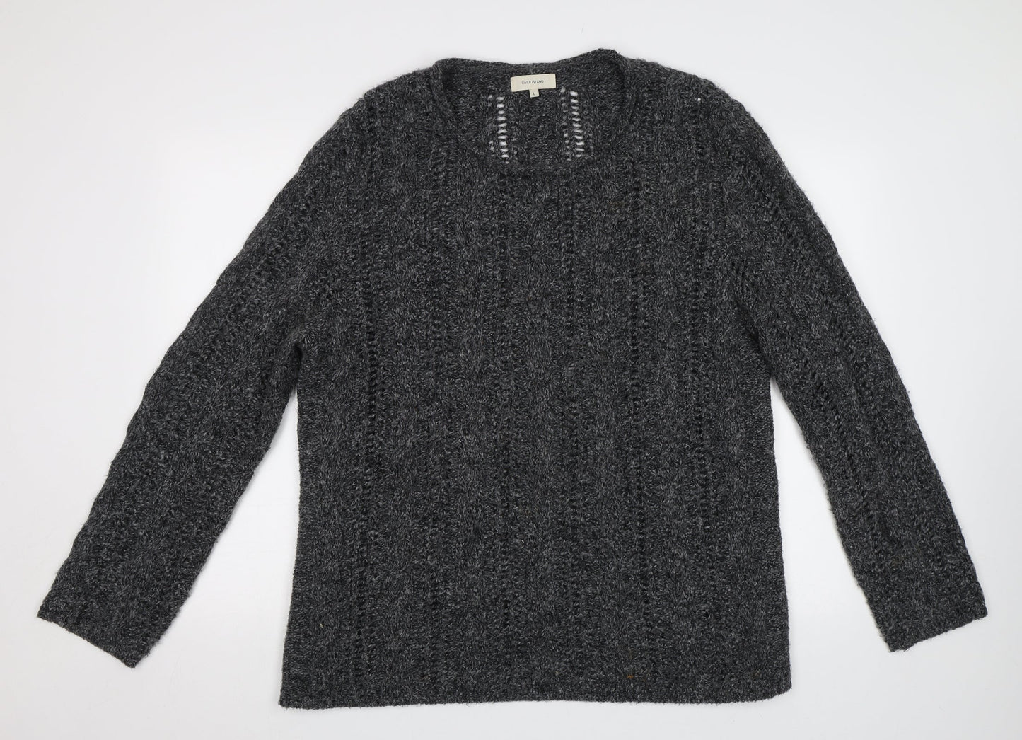 Womens UK Size L River Island Grey Pullover Jumper
