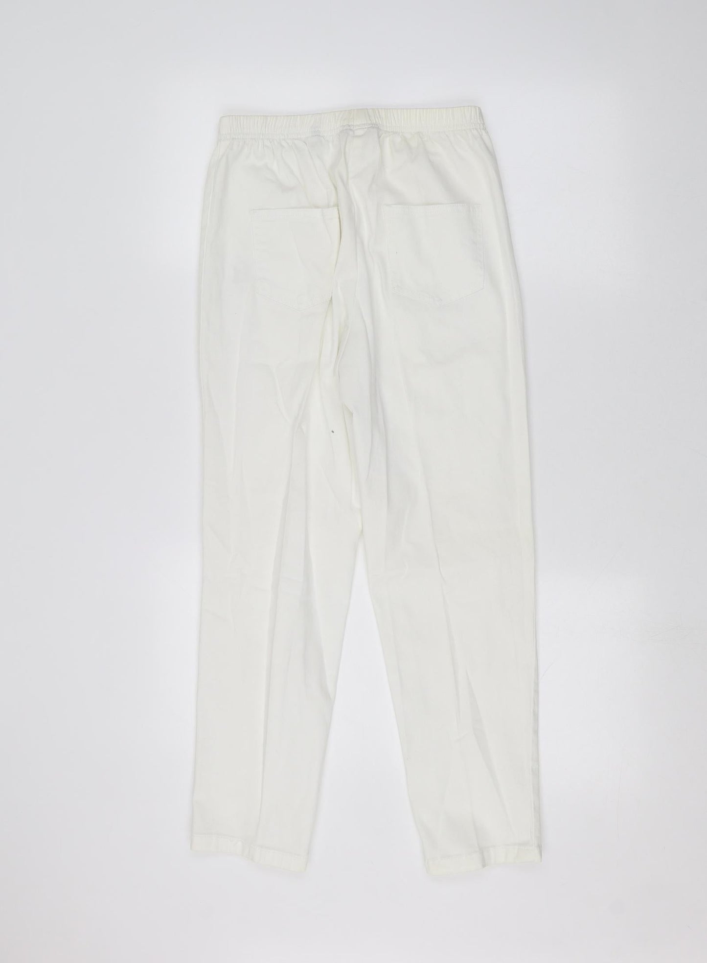 Simply Be Womens White   Trousers  Size 12 L25 in