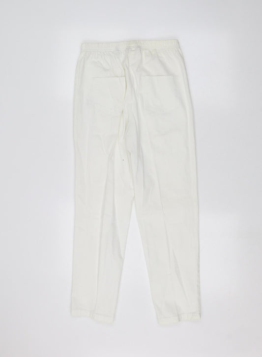 Simply Be Womens White   Trousers  Size 12 L25 in