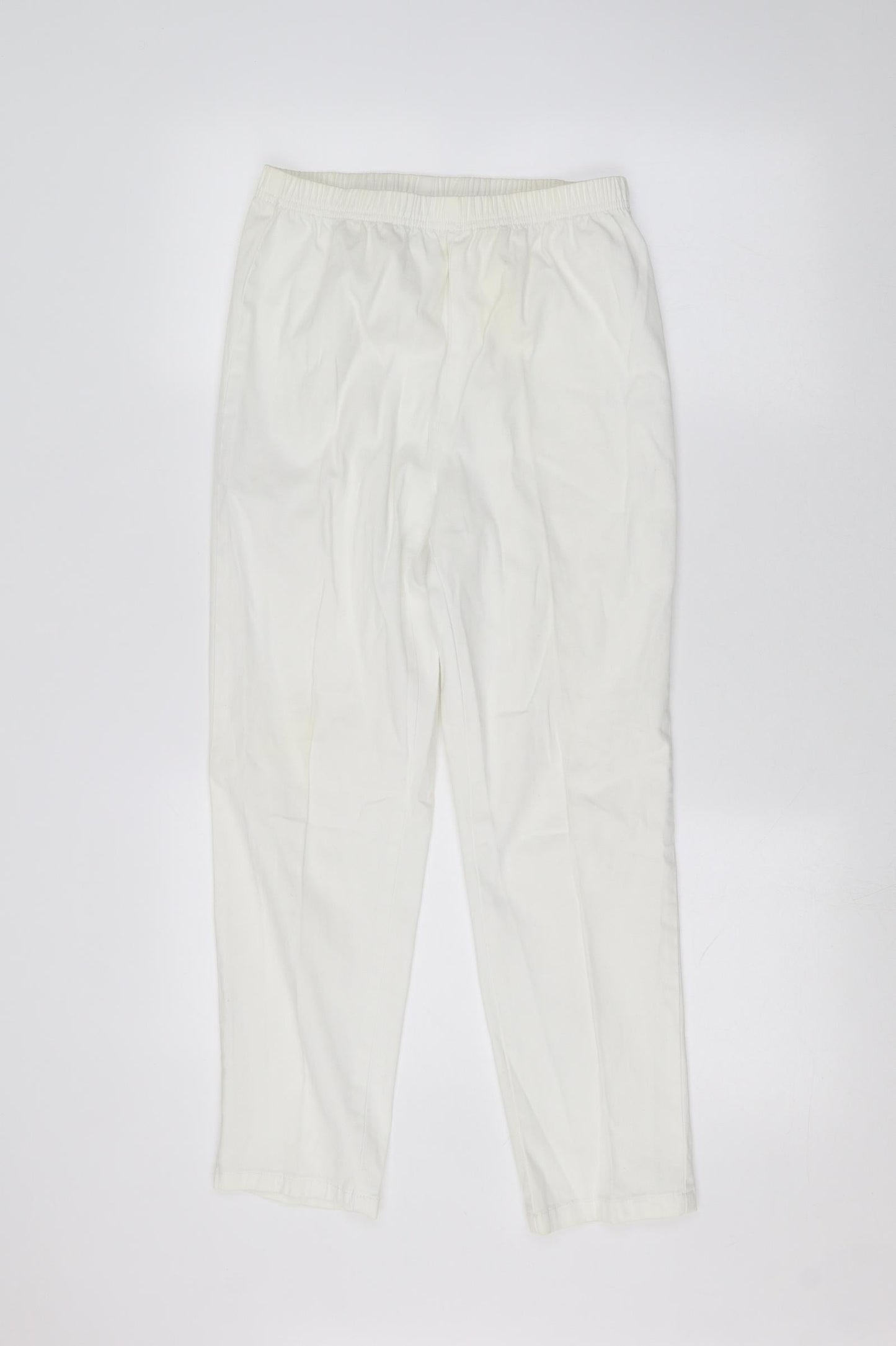 Simply Be Womens White   Trousers  Size 12 L25 in