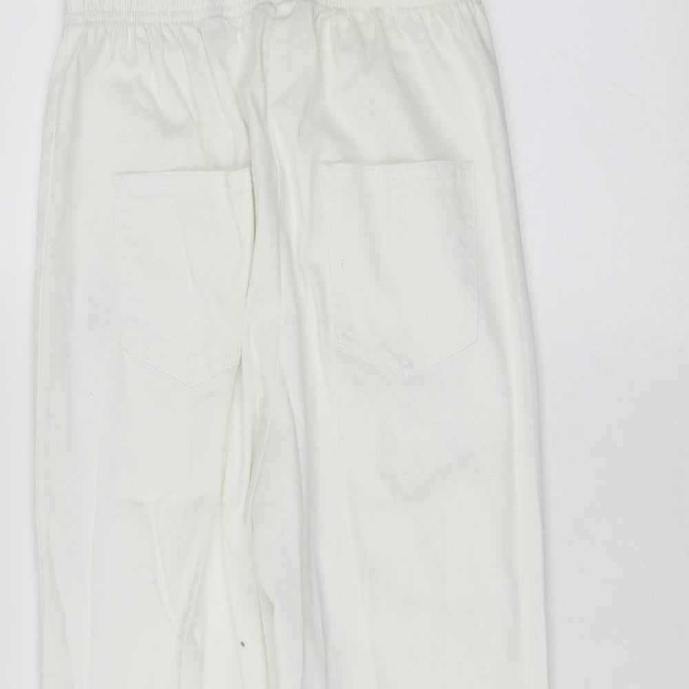 Simply Be Womens White   Trousers  Size 12 L25 in