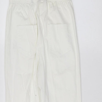Simply Be Womens White   Trousers  Size 12 L25 in