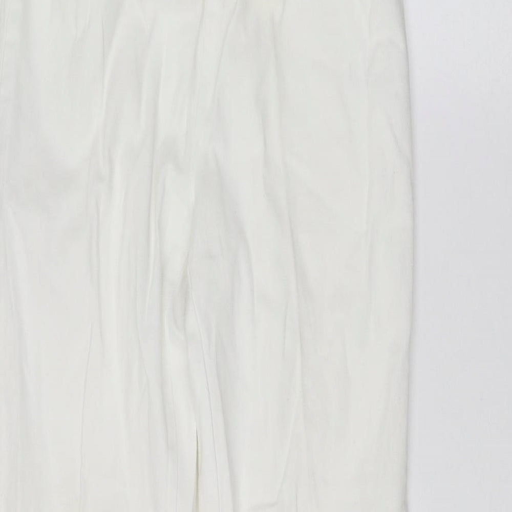 Simply Be Womens White   Trousers  Size 12 L25 in