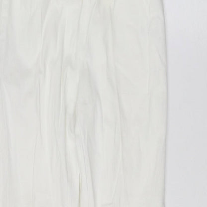 Simply Be Womens White   Trousers  Size 12 L25 in