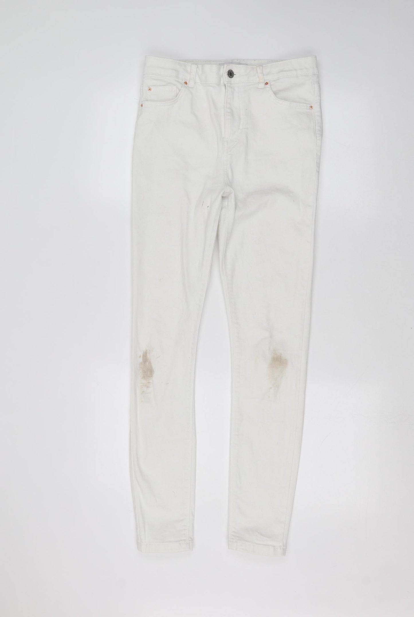 Denim & Co. Womens White  Denim Skinny Jeans Size 12 L28 in