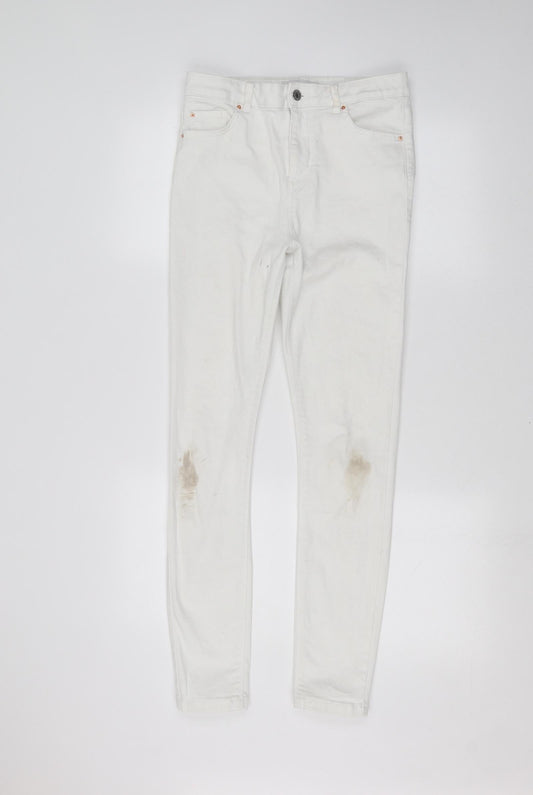 Denim & Co. Womens White  Denim Skinny Jeans Size 12 L28 in