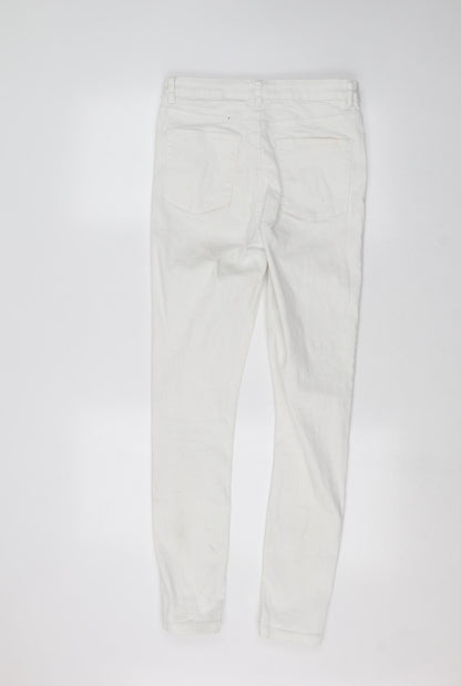 Denim & Co. Womens White  Denim Skinny Jeans Size 12 L28 in
