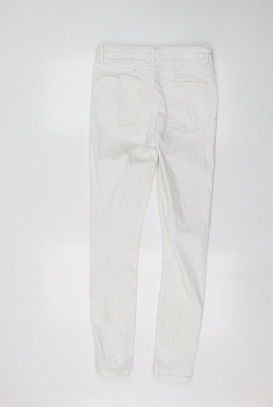 Denim & Co. Womens White  Denim Skinny Jeans Size 12 L28 in