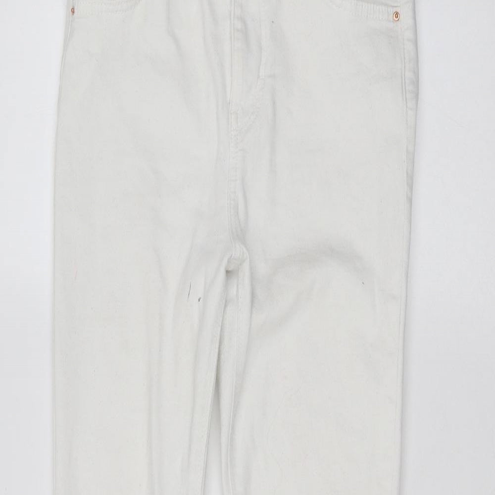 Denim & Co. Womens White  Denim Skinny Jeans Size 12 L28 in