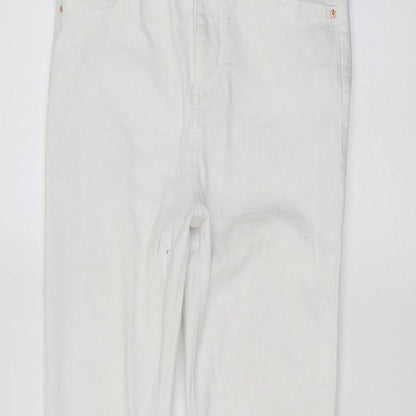 Denim & Co. Womens White  Denim Skinny Jeans Size 12 L28 in
