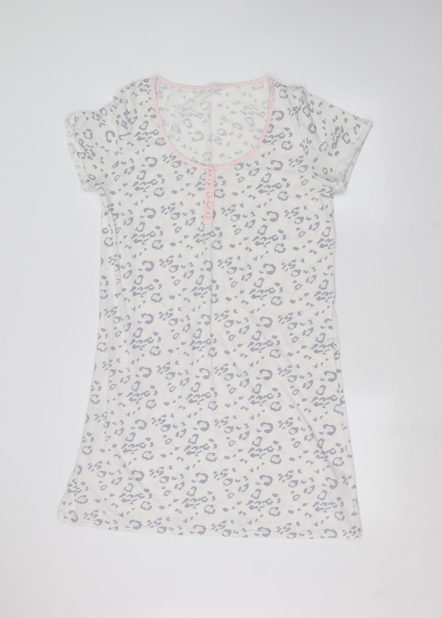 Feel Fabulous Womens White Animal Print  Basic T-Shirt Size 14