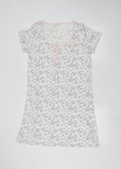 Feel Fabulous Womens White Animal Print  Basic T-Shirt Size 14