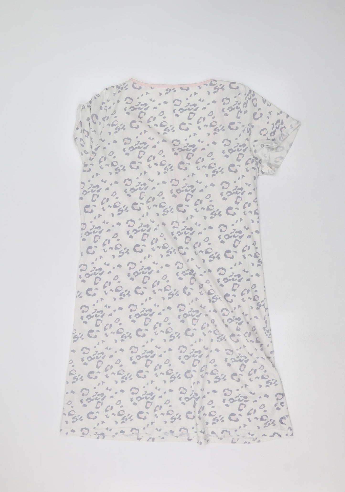 Feel Fabulous Womens White Animal Print  Basic T-Shirt Size 14
