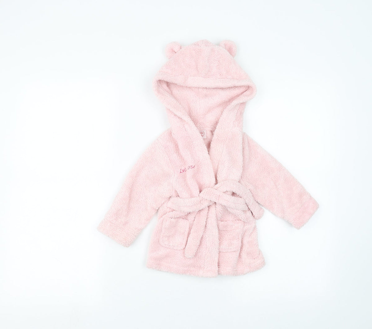 studio baby Baby Pink Solid  Babydoll Robe Size 6-9 Months