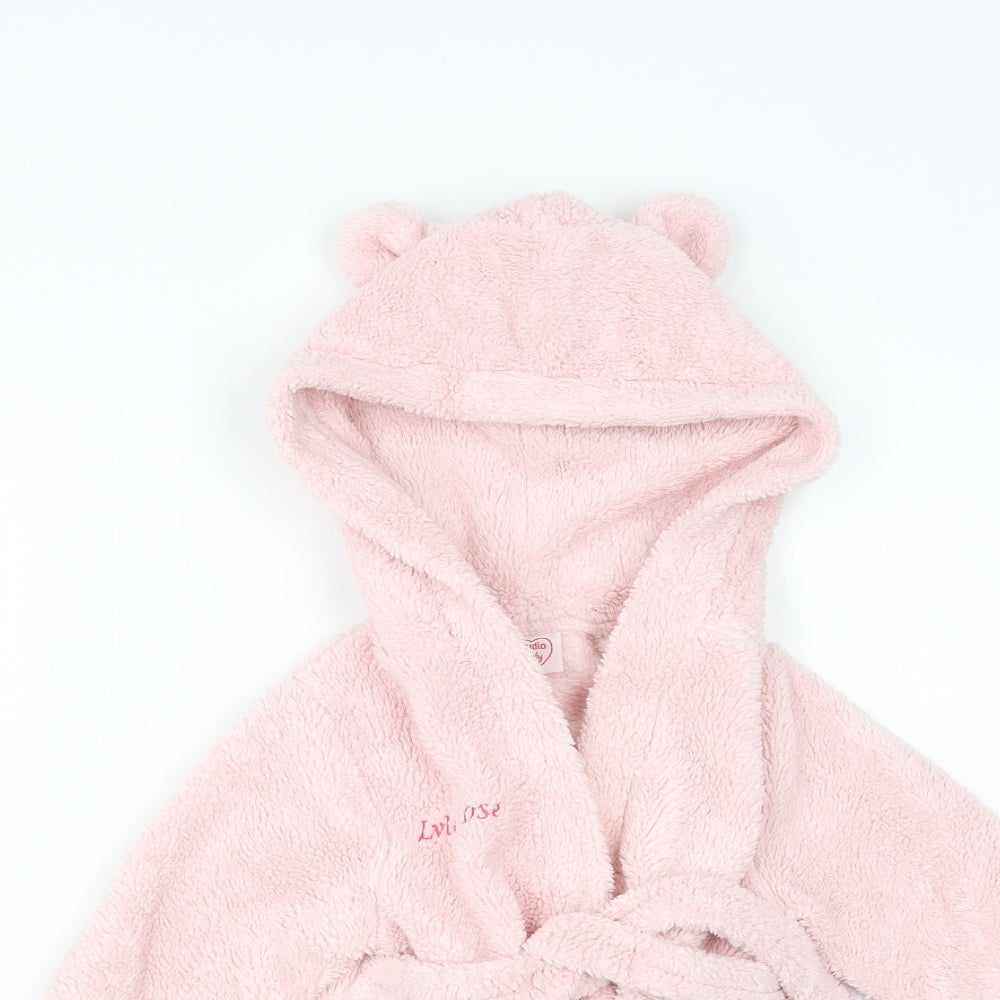 studio baby Baby Pink Solid  Babydoll Robe Size 6-9 Months