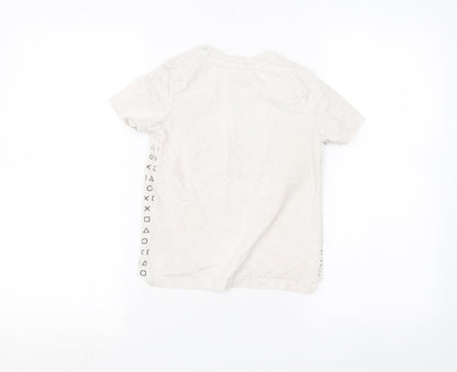 Fashion Boys White   Basic T-Shirt Size 6-7 Years  - PlayStation