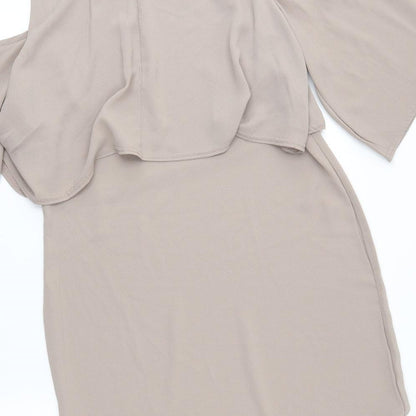 Boohoo Womens Beige   A-Line  Size 14