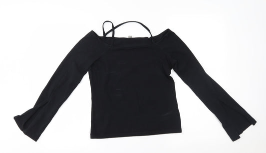 Womens UK Size 10 ASOS Black Basic Blouse