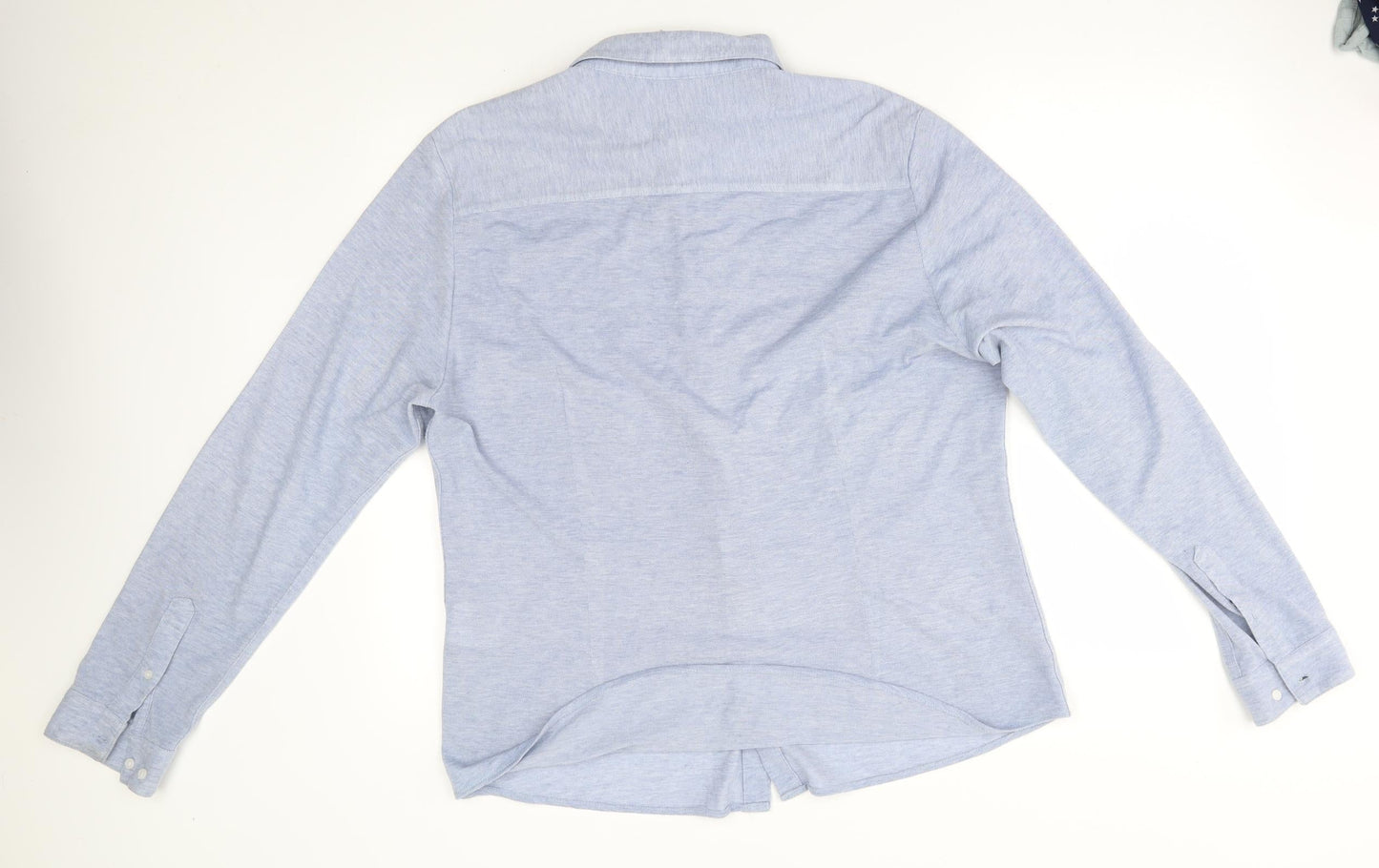 Mens UK Size XL H&M Blue  Button-Up Long Sleeve Casual Shirt