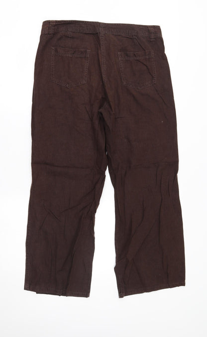 Womens UK Size 14 M&S Regular Fit  Brown Trousers