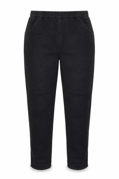 Arcadia Womens Black   Trousers  Size 16 L27 in - stretch waistband