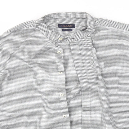 Zara Mens Grey Check   Button-Up Size L
