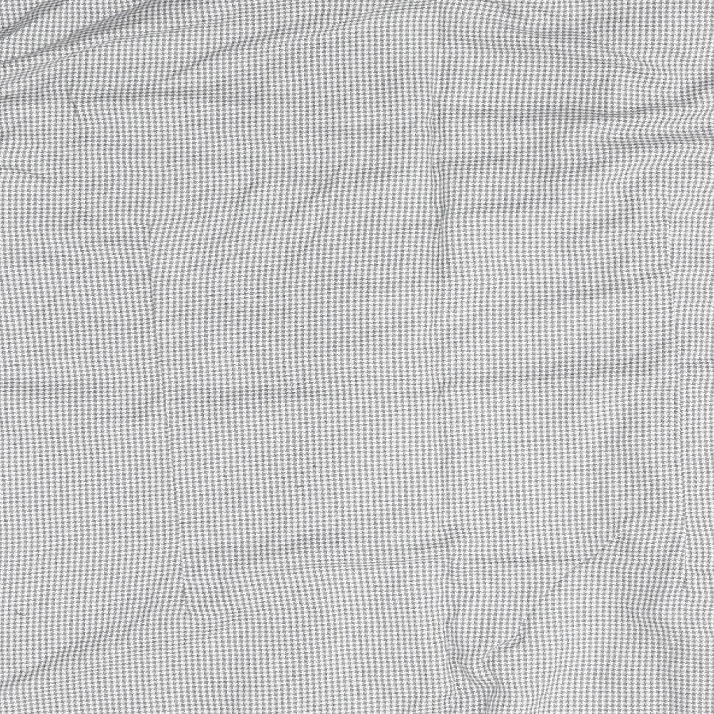 Zara Mens Grey Check   Button-Up Size L