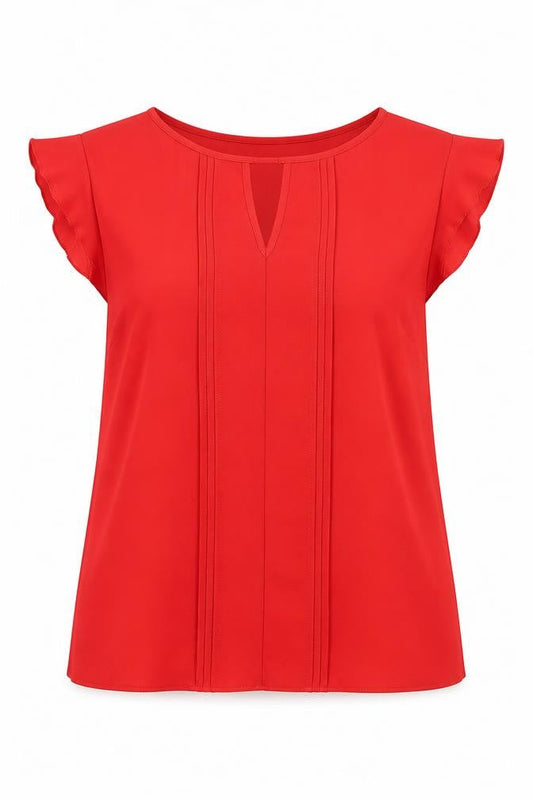 Front view of Atmosphere women’s red basic blouse, size UK 10