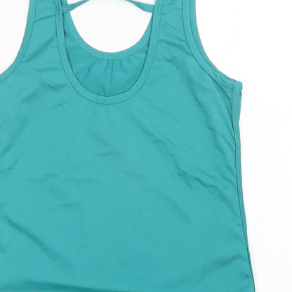 Womens UK Size M Preworn Green Basic Tank
