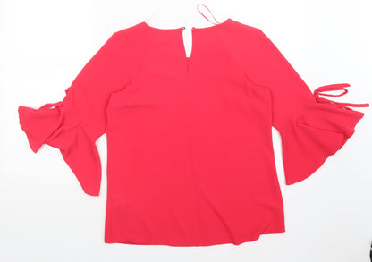 Womens UK Size 8 Peacocks Pink Basic Blouse