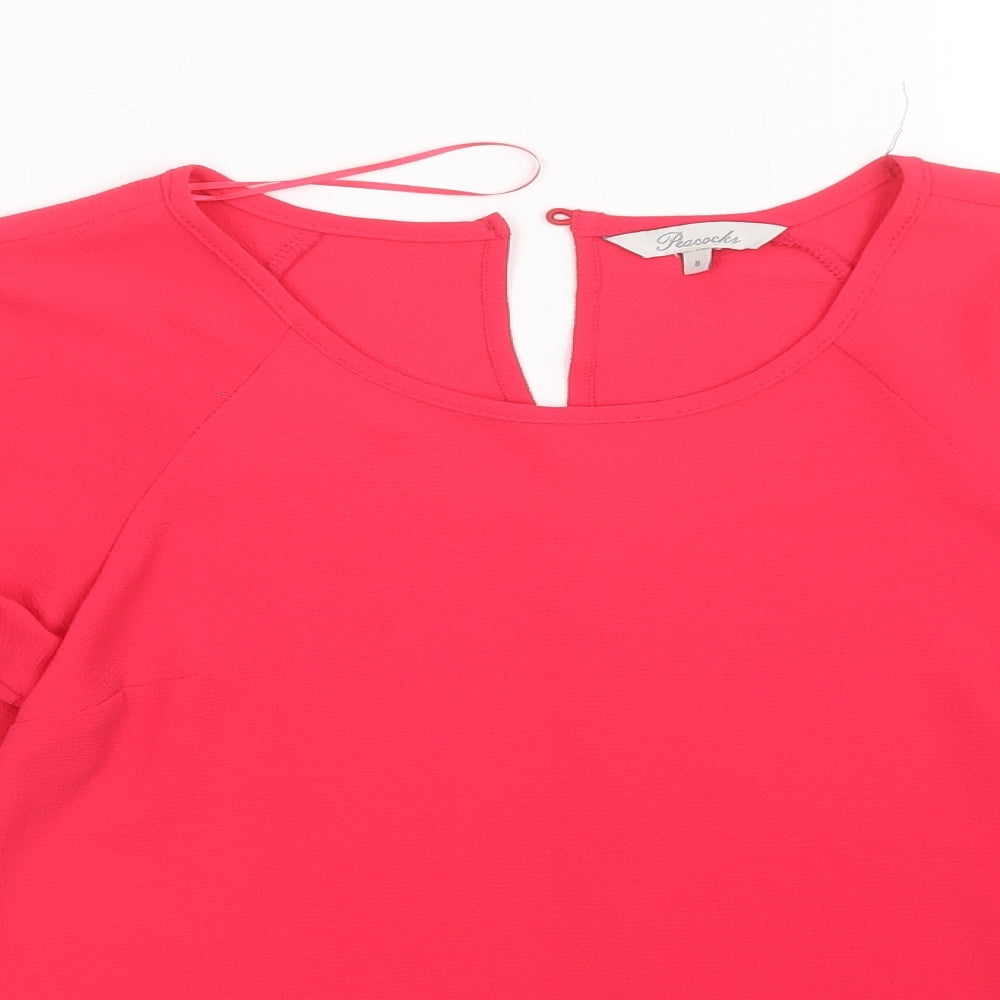 Womens UK Size 8 Peacocks Pink Basic Blouse