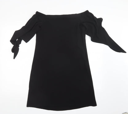 Womens UK Size 8 Peacocks Black Basic Blouse