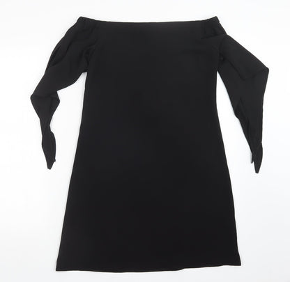 Womens UK Size 8 Peacocks Black Basic Blouse