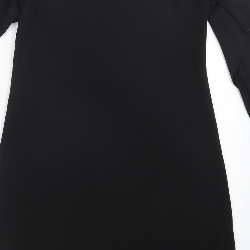 Womens UK Size 8 Peacocks Black Basic Blouse