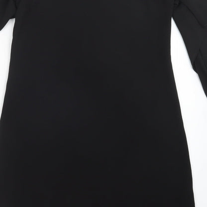Womens UK Size 8 Peacocks Black Basic Blouse