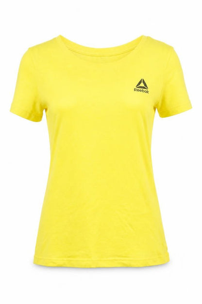 Womens UK Size S Reebok Yellow Basic T-Shirt