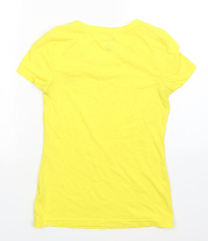 Womens UK Size S Reebok Yellow Basic T-Shirt
