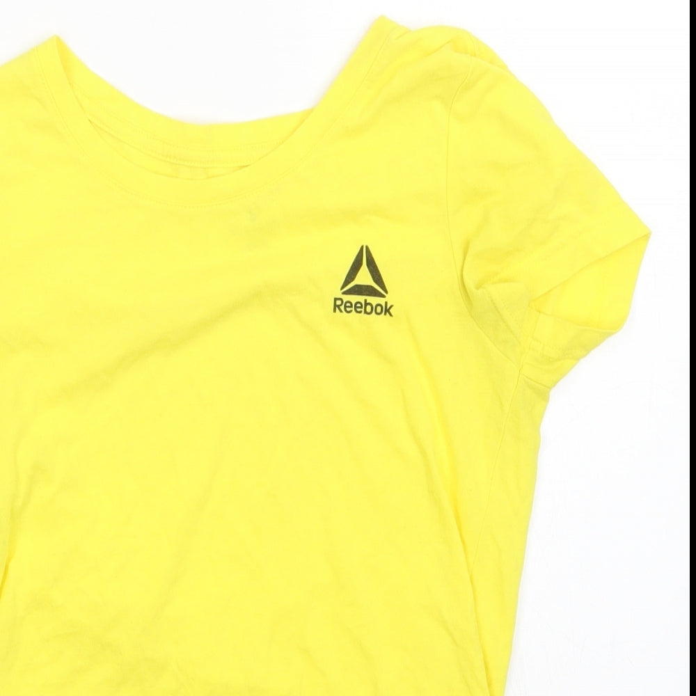 Womens UK Size S Reebok Yellow Basic T-Shirt