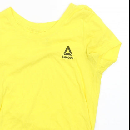 Womens UK Size S Reebok Yellow Basic T-Shirt