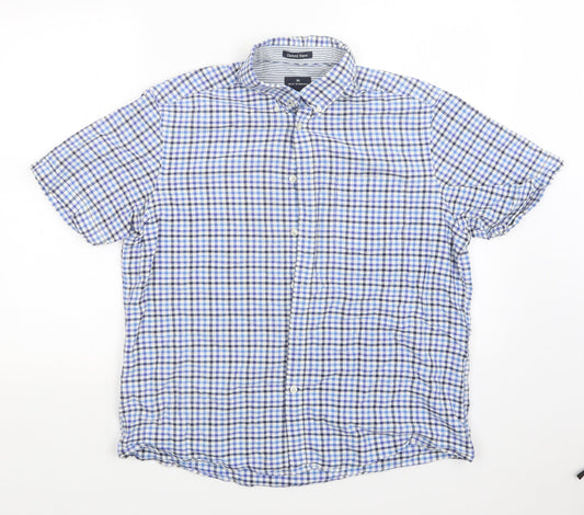 Mens UK Size L M&S Blue  Button-Up Short Sleeve Casual Shirt