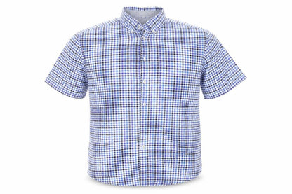 Mens UK Size L M&S Blue  Button-Up Short Sleeve Casual Shirt