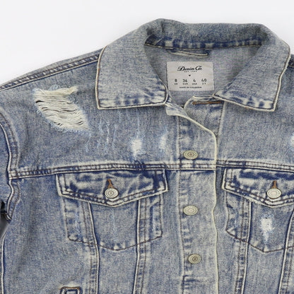 Primark Womens Blue  Denim Jacket  Size 8  - Distressed