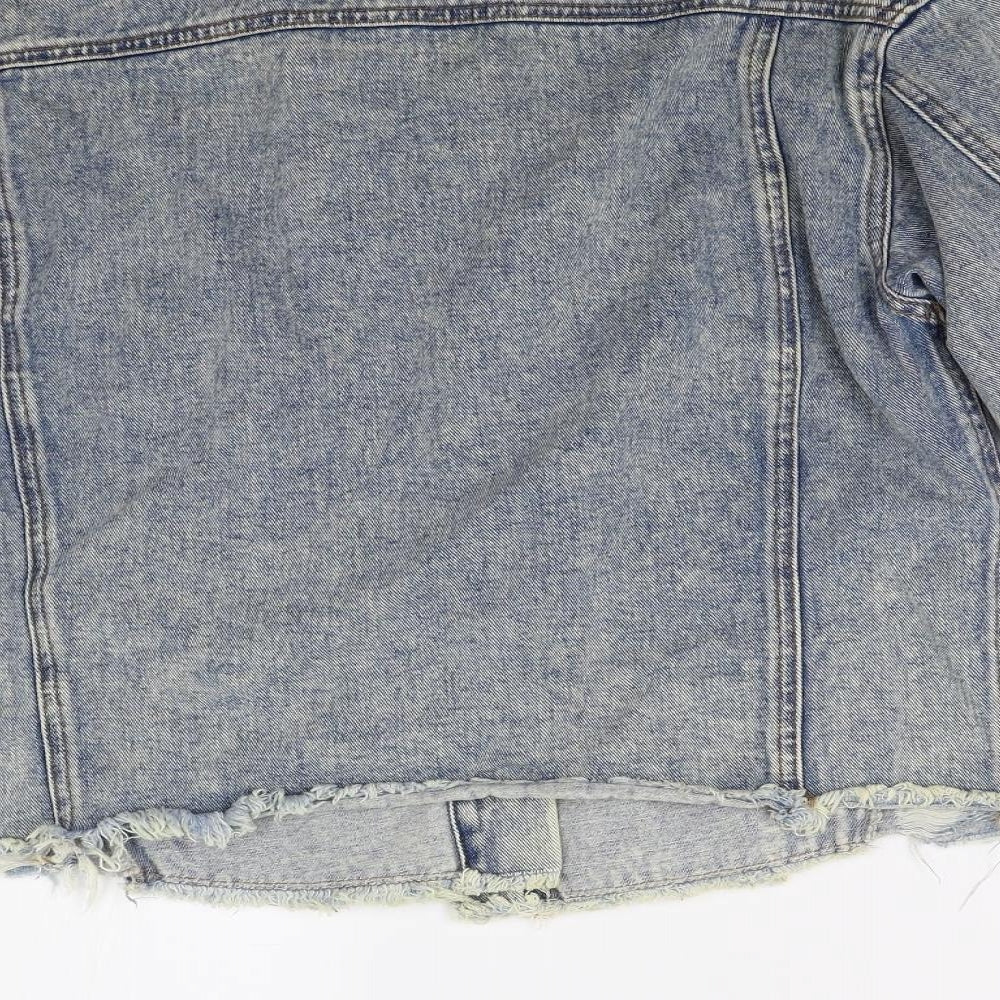 Primark Womens Blue  Denim Jacket  Size 8  - Distressed