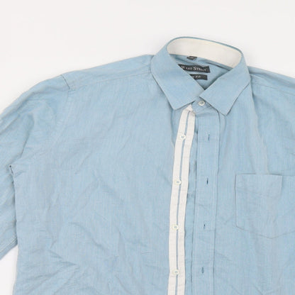 West Street Mens Blue    Button-Up Size 15.5