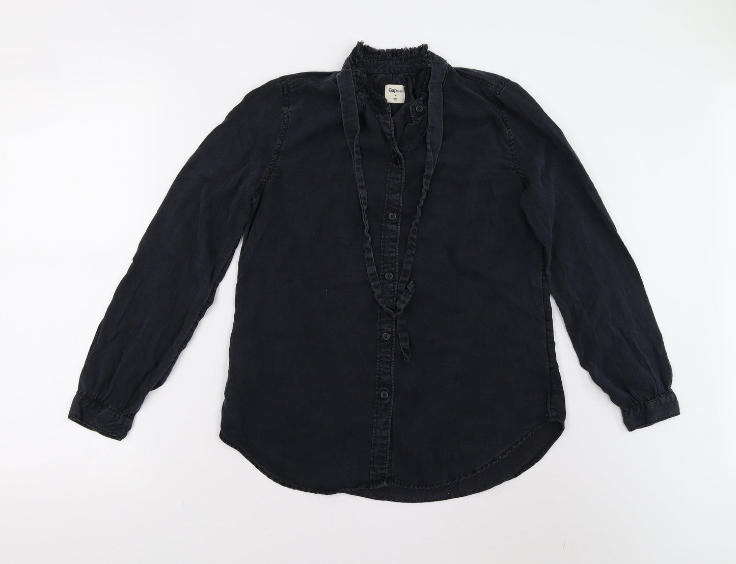 Womens UK Size S Gap Black Basic Button-Up
