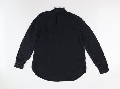 Womens UK Size S Gap Black Basic Button-Up