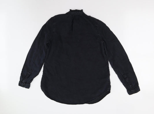 Womens UK Size S Gap Black Basic Button-Up
